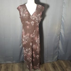JONES wear brown pink tan floral dress